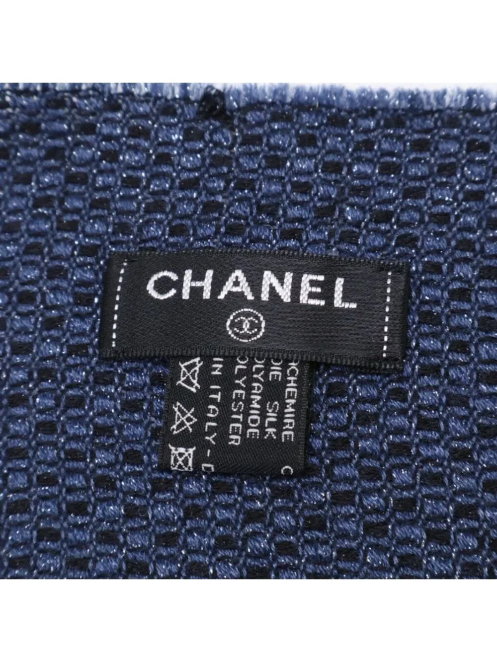 Chanel CC Logo Cashmere Silk Scarf - Picture 3 of 6